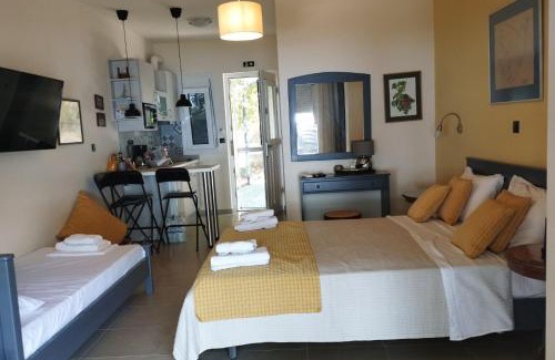Elia Apartment | Oceanfront Mathesi Apartment with Scenic Balcony Views