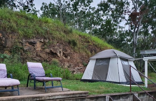 Mount Morgan Bed & Breakfast | Meyenburg Double bed Tent, Mt Morgan, Qld with shared bath/kitchen