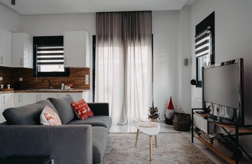 Trikala Apartment | Stylish Minimal Condo in Trikala Town with Family Amenities