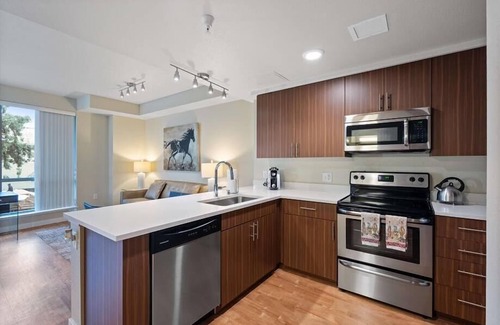 Downtown San Jose Apartment | Modern 1BR near SJSU with Kitchen & WiFi for Work