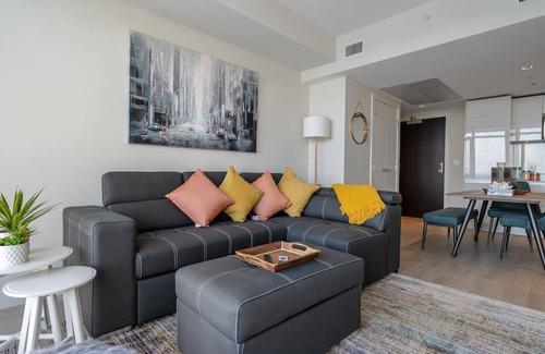 Victoria Park Condo | Modern 1BR with Spectacular Stampede Views & Great Amenities