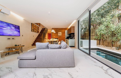 Ek Balam Village Condo | Modern 2 Level Condo Private Pool, Aldea Zama, 3 min to Tulum Beach