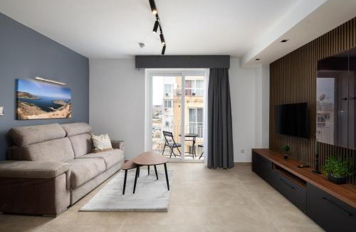 Gzira Apartment | Modern 2BR Duplex Penthouse with Front Balcony and Large Terrace - Close to Saint Julians & Sliema