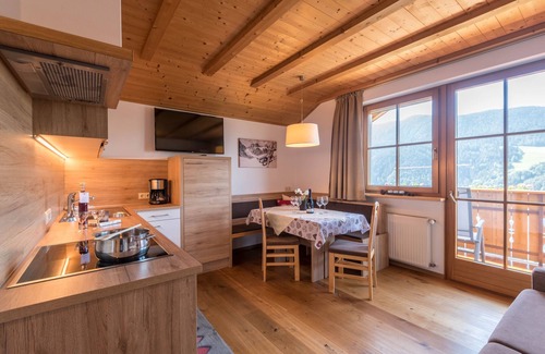 Lajen Apartment | Modern Apartment Sella: Mountain Views & Inviting Amenities
