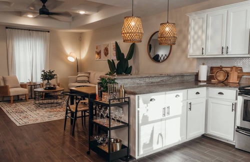 Edinburg Apartment | Stylish Boho Apartment with King Bed - Top Rated Stay!