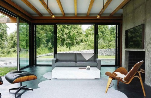 Hudson House | Modern Glass House Retreat with Pool & Catskill Views