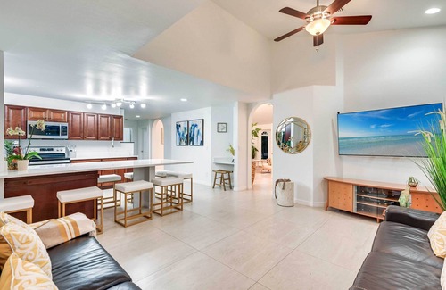 Palm River Estates House | Trendy Naples Oasis with Saltwater Pool and Spa Experience