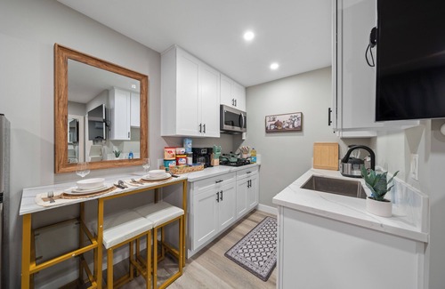 La Presa Apartment | Modern Studio w King Bed, Full Kitchen, Gated Yard