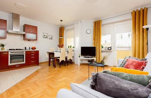 Mokotow Apartment | Modern Mokotów Apartment with Kitchen & Child-Friendly Amenities