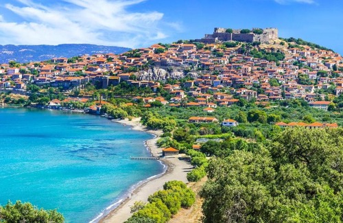 Mithimna Villa | Molivos Castleview Villa with Oceanfront Family Comfort