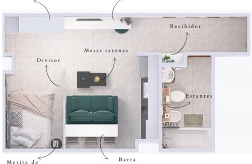 Ituzaingo Apartment | Central Monoambiente in Ituzaingo with Pool Access