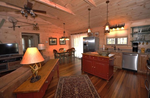 Hot Springs Cabin | Romantic Getaway at MoonDance River Cabin with Hot Tub