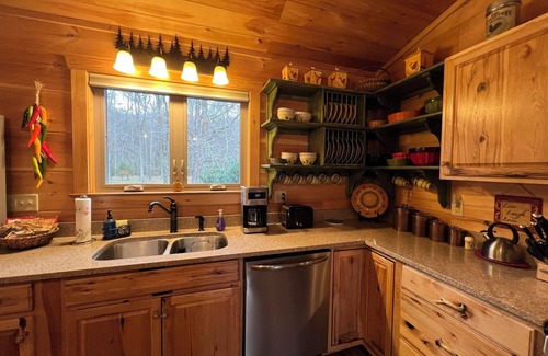 Hot Springs Cabin | Romantic Getaway at MoonDance River Cabin with Hot Tub