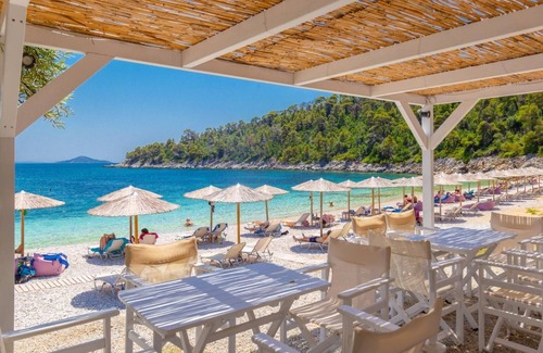 Votsi Villa | Neptune Private Pool with Ocean View, Steps from the Beach