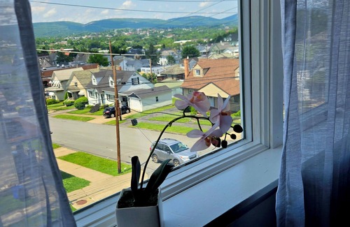 Scranton Apartment | NEW ! " Autumn Nights " 2 bed spacious retro flow with fire place -min from DT