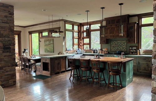 Cullowhee House | Scenic Lakefront Home with Waterfall & Mountain Views