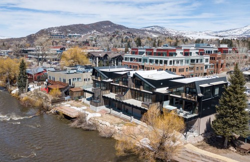 Downtown Steamboat Springs House | Riverfront Downtown Townhome with Hot Tub & Spa Amenities