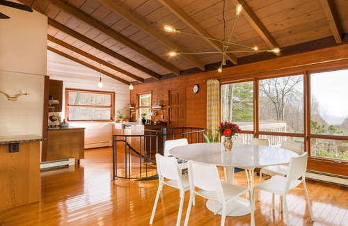 Ellenville Cabin | Mid Century Hillside 4-Bed Nature Retreat with Pool & Pets