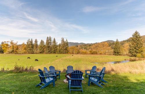 Tillamook Villa | Riverside Retreat with Ocean Views and Relaxing Hot Tub