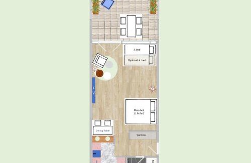 Oerlikon Apartment | Bright Studio Retreat with Sunny Terrace & Child-Friendly Perks