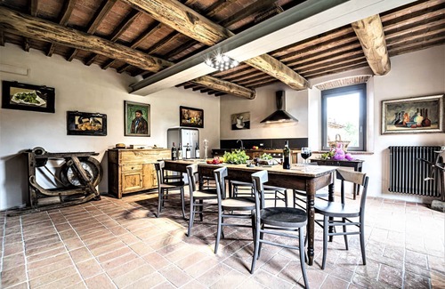Monticiano Villa | Renovated Farmhouse Retreat with Pool in Scenic Tuscany
