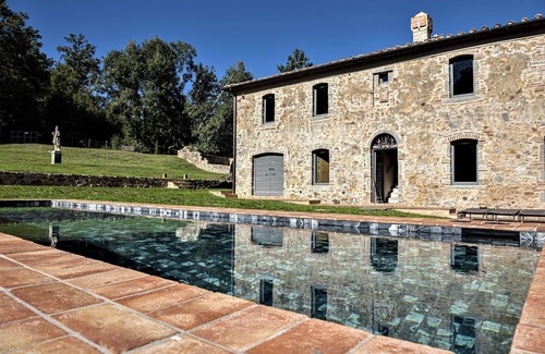 Monticiano Villa | Renovated Farmhouse Retreat with Pool in Scenic Tuscany