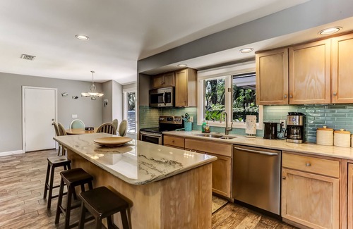 American Beach House | Renovated Home with Pool & Golf Cart Near Beach Resort