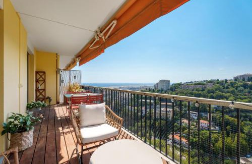 Fabron Apartment | Nice Renting - ABBAYE - Luxury Penthouse Sea View Pool Tennis Parking