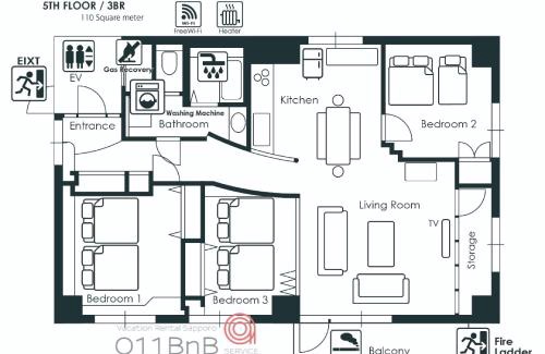 Chuo-ku Apartment | Family-Friendly NK BLD5F Sapporo - 4 Star Comfort & Style