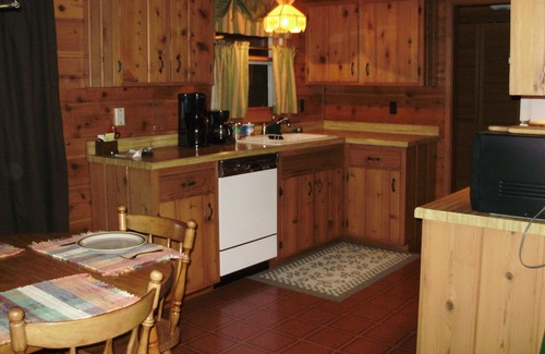 Conover Cabin | Lakefront Northwoods Cabin with Private Pier & Hot Tub