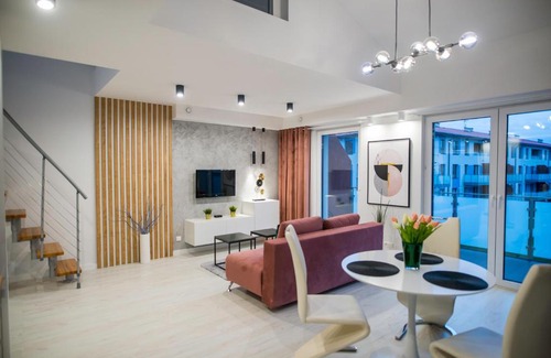 Biskupiec Apartment | Modern Loft Apartment with Garage - Rated 9.9/10!