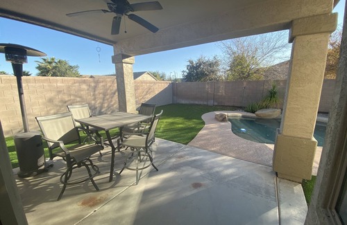 San Tan Valley House | Inviting Home with Private Pool & Spa in Golf Course Community