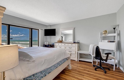 Flagler Beach Condo | Ocean View Manor: Enjoy Tranquil Sunrises and Oceanfront Bliss