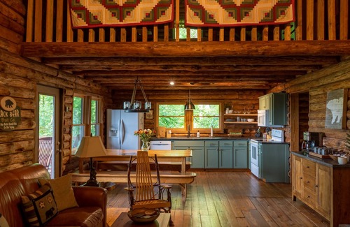 Sylva Cabin | Cozy Log Cabin with Scenic Views and Inviting Hot Tub