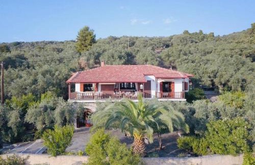 Kalamos Villa | Olive Grove House: Oceanfront Retreat with Private Beach