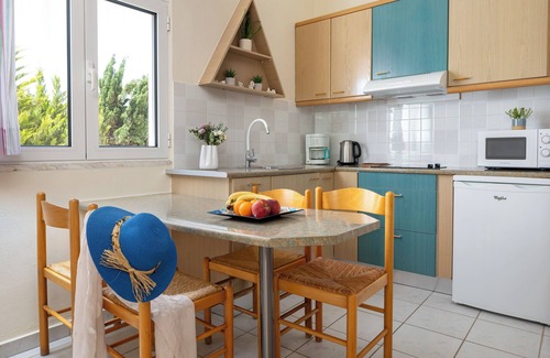 Almyrida Apartment | Steps from Crystal Water Beach: Pool, Ocean Views & More