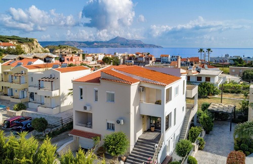 Almyrida Apartment | Steps from Crystal Water Beach: Pool, Ocean Views & More