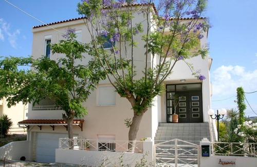 Almyrida Apartment | Steps from Crystal Water Beach: Pool, Ocean Views & More