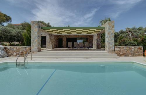 Plomari House | Ouzo Stone House 1: Private Pool & Ocean View Retreat