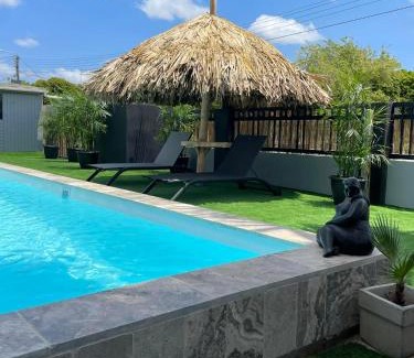 Balashi Apartment | Oceanfront Palmhouse Aruba for 1-2 Guests with Pool
