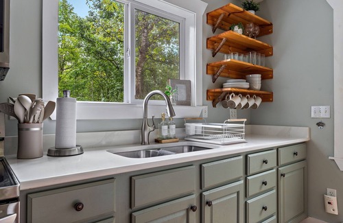 Outing House | Serene Modern Lakehouse Cabin with Ocean View and Kitchen