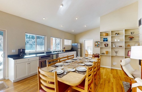 Nathrop House | Peaceful & sunny alpine retreat with firepit, patio, fireplace, & amazing views