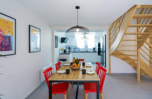 Plovan House | Oceanfront Retreat at Penhors by Interhome with Spa & Breakfast