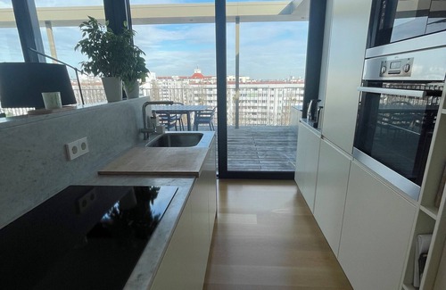 Vienna Apartment | Penthouse apartment with car parking and easy metro access/free gym available