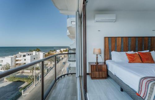 Chicxulub Puerto Apartment | Oceanfront Penthouse in Chicxulub with Hot Tub
