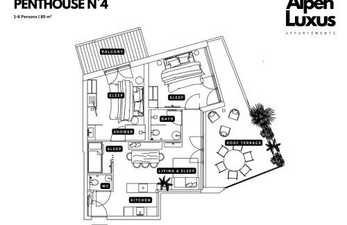 Kramsach Apartment | PENTHOUSE N`4 - Stylish Apartment with Rooftop Whirlpool Access in Tyrol, presented by AlpenLuxus