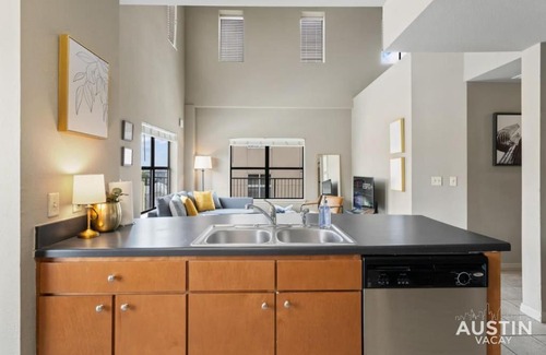 West Campus Apartment | Prime Location Near UT with Scenic Patio Views