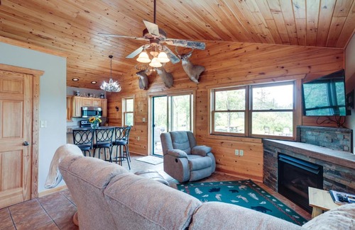 Iron River House | Cozy Pet-Friendly Cabin in Iron River with Fire Pit