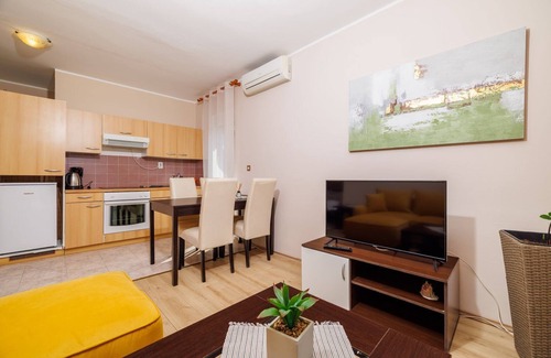 Dramalj Apartment | Picturesque flat just 350 metres from the beach with panoramic sea views, pool, outdoor shower