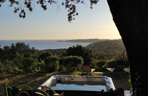 Cargese House | Oceanfront Escape: Plage du Péro with Private Garden & Jacuzzi